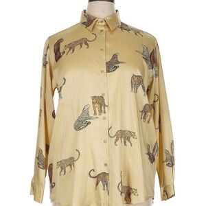 Zara Leopard Print Blouse Sz L